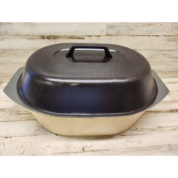 KF Kitchen Fair Oval Dutch Oven Cast Aluminum Roaster 17”X 8" - Picture 1 of 12
